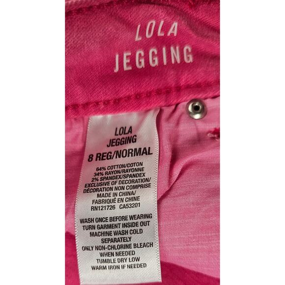 NWT Lola jegging size 8 barbie pink mid rise stretch jeans casual flirty chic - Picture 4 of 8